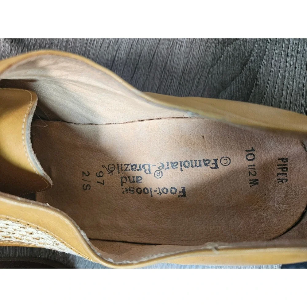Vintage Famolare Piper Tan Leather Woven Wingtip Oxfords Mens 10.5 M Brazil